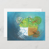 Vier seizoenen op aarde feestdagenkaart (Voorkant / Achterkant)