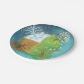 Vier seizoenen op aarde papieren bordje (Gekanteld)