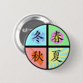 Vier seizoenen ronde button 5,7 cm (Voorkant /achterkant)