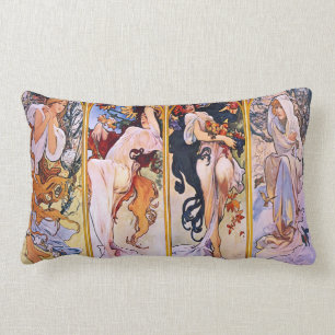 Vier seizoenen van Alphonse Mucha 1895 Kussen