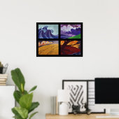 Vier seizoenen - vier elementen poster (Thuiskantoor)