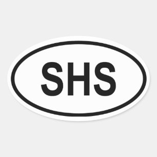 VIER "SHS" Koninkrijk van Serviërs, Kroaten en Slo Ovale Sticker