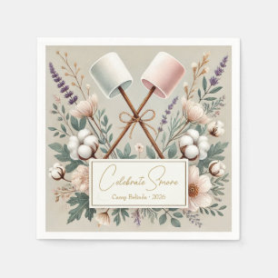 Vier S'more Rustic Camp Bride Party Servet