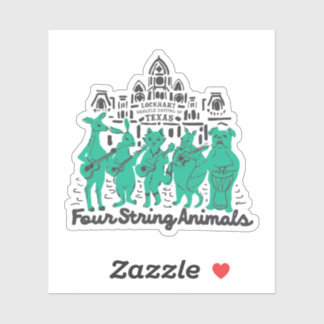 Vier snaardieren Vinyl Sticker