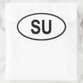 VIER Sovjet-Unie "SU" Ovale Sticker (Tas)
