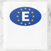 VIER Spanje "E" Vlag van de Europese Unie Ovale Sticker (Tas)