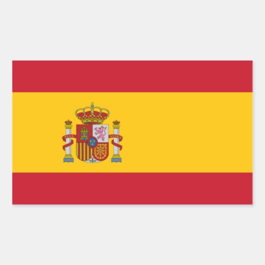VIER Spanje Nationale vlag Rechthoekige Sticker (Voorkant)
