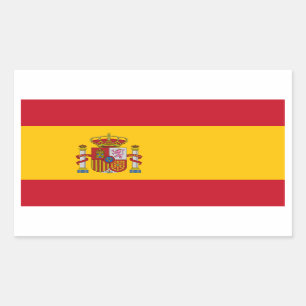 VIER Spanje Nationale vlag Rechthoekige Sticker