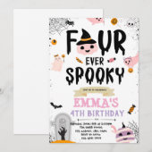 Vier Spooky Halloween-uitnodigingen Kaart (Voorkant / Achterkant)