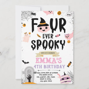 Vier Spooky Halloween-uitnodigingen Kaart