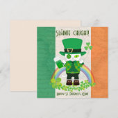Vier St. Patrick's Day met een Lucky Cat Kaart (Voorkant / Achterkant)