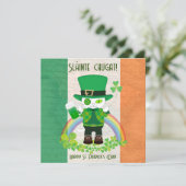 Vier St. Patrick's Day met een Lucky Cat Kaart (Staand voorkant)