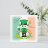 Vier St. Patrick's Day met een Lucky Cat Kaart (Staand voorkant)