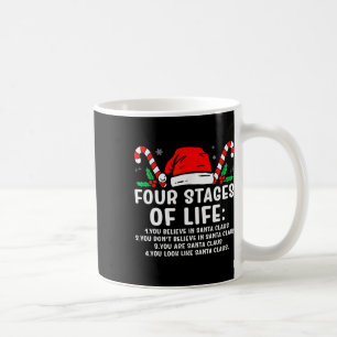 Vier stadia van het leven Santa Funny Christmas X- Koffiemok