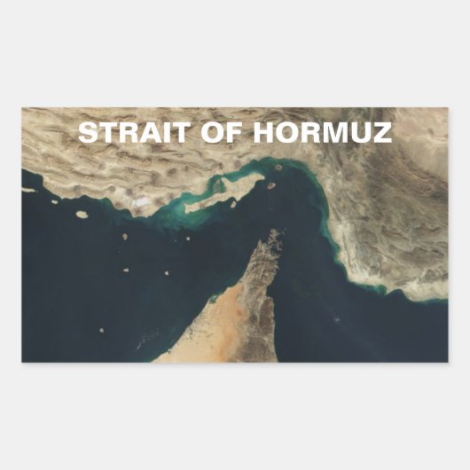 VIER Straat van Hormuz Satellite Afbeelding Rechthoekige Sticker (Voorkant)