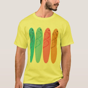 Vier surfplanken t-shirt