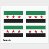 VIER Syrië Vlag Rechthoekige Sticker (Vel)
