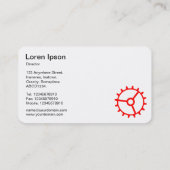 Vier tandwielen III - Rood en wit Visitekaartje (Achterkant)