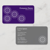 Vier tandwielen - wit op diep Paars - grijs terug Visitekaartje (Voorkant / Achterkant)