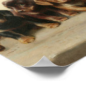 Vier teckel Puppies | Carl Reichert Poster (Hoek)