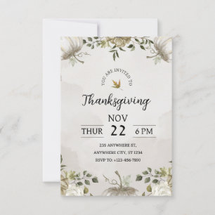 Vier Thanksgiving met onze rustieke dinerinvi Kaart