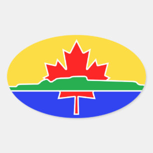 VIER Thunder Bay-vlag Ovale Sticker