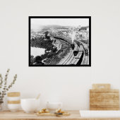 Vier treinen met kleine Herfsten, NY 1890 Poster (Keuken)