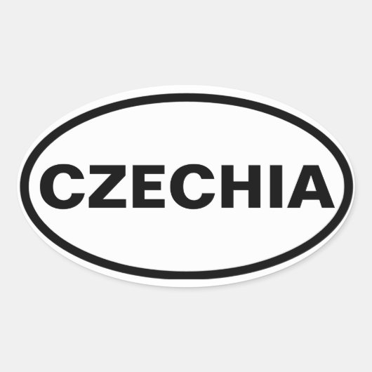 VIER Tsjechië Ovale Sticker (Voorkant)