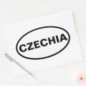 VIER Tsjechië Ovale Sticker (Envelop)