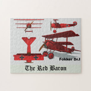 Vier Uitzichten van de Fokker "Red Baron" Legpuzzel
