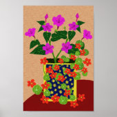 Vier uur en Nasturtium-Poster Poster (Voorkant)