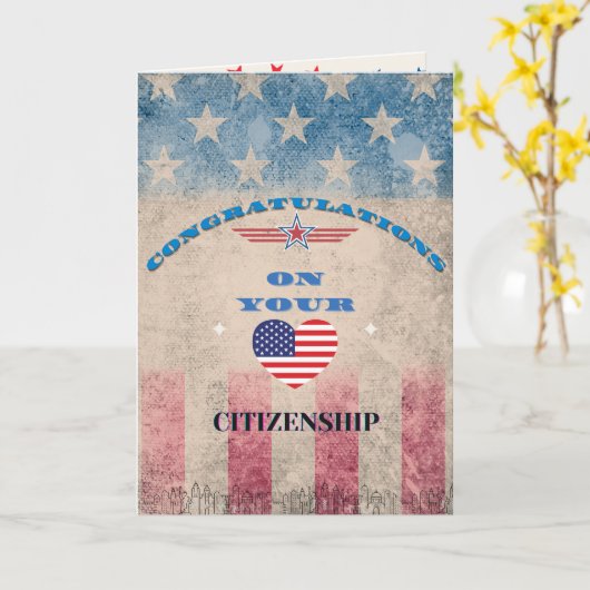 Vier uw Amerikaanse burgerschap – Inspirerend Kaart (Gele Bloem)