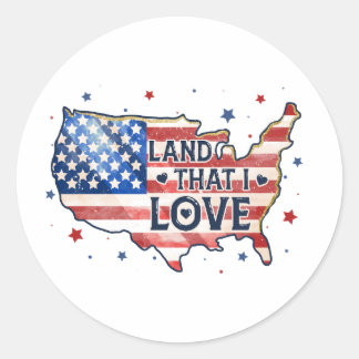 Vier uw Amerikaanse trots met deze prachtige  Ronde Sticker
