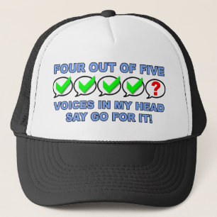 Vier van de vijf stemmen Funny Hat Balhoedje Trucker Pet