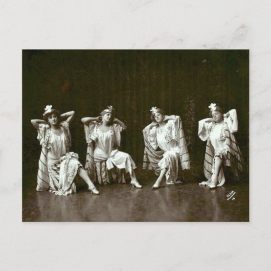 Vier Vaudeville Dancers slaan een pos in Briefkaart (Voorkant)