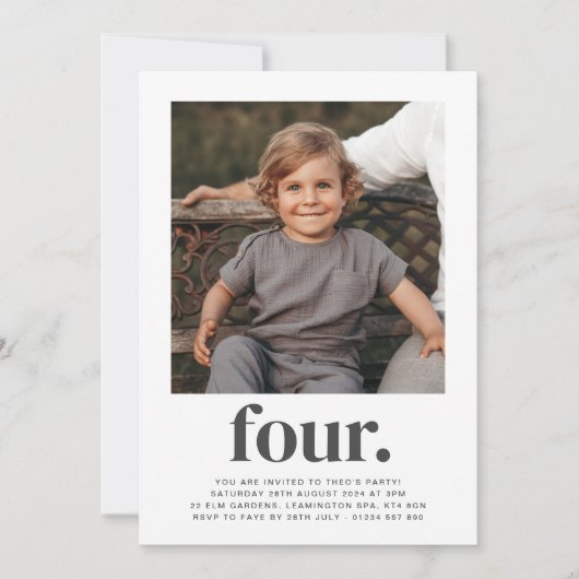 Vier - vierkant - de Uitnodiging van de Dag van de (Voorkant)