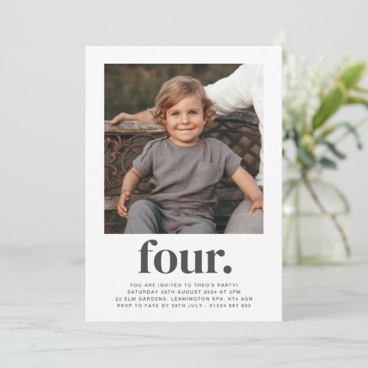 Vier - vierkant - de Uitnodiging van de Dag van de (Staand voorkant)