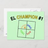 Vier vierkant kampioen #1 briefkaart (Voorkant / Achterkant)