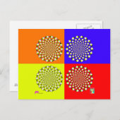 Vier vierkante Briefkaarten (Voorkant / Achterkant)