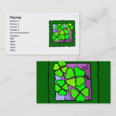 Vier Visitekaartje met lederen klavier (Voorkant / Achterkant)