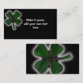 Vier visitekaartjes met bladklaver (Voorkant / Achterkant)