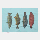 Vier viskeukenhanddoeken theedoek (Horizontaal)