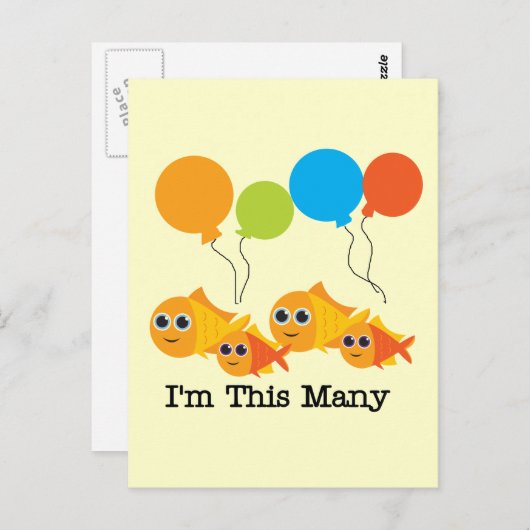 Vier Vissen Ik ben Dit Vele Tshirts en Geschenken Briefkaart (Voorkant / Achterkant)