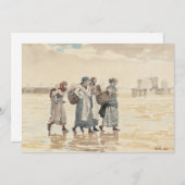 Vier visvrouwen op het strand | Winslow Homer (Voorkant / Achterkant)