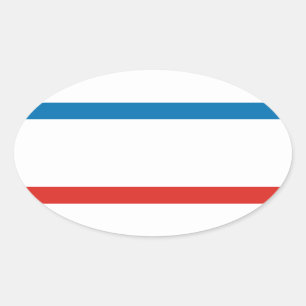 VIER vlag van de Krim Ovale Sticker