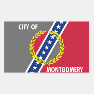 VIER Vlag van Montgomery, Alabama Rechthoekige Sticker