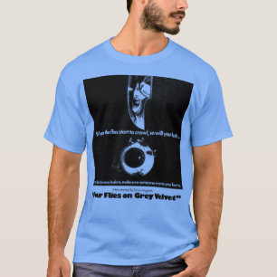 Vier vliegen op grijs fluweel cult horror fan t-shirt