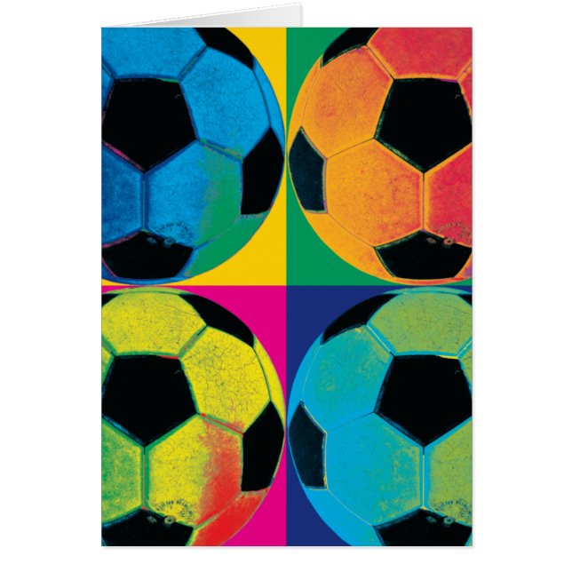 Vier Voetballen in verschillende kleuren (Voorkant)