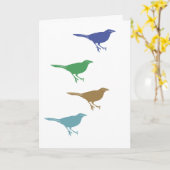 Vier vogels kaart (Gele Bloem)