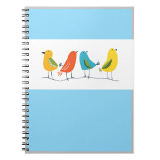 Vier Vogels op een Tak Notitieboekje Notitieboek